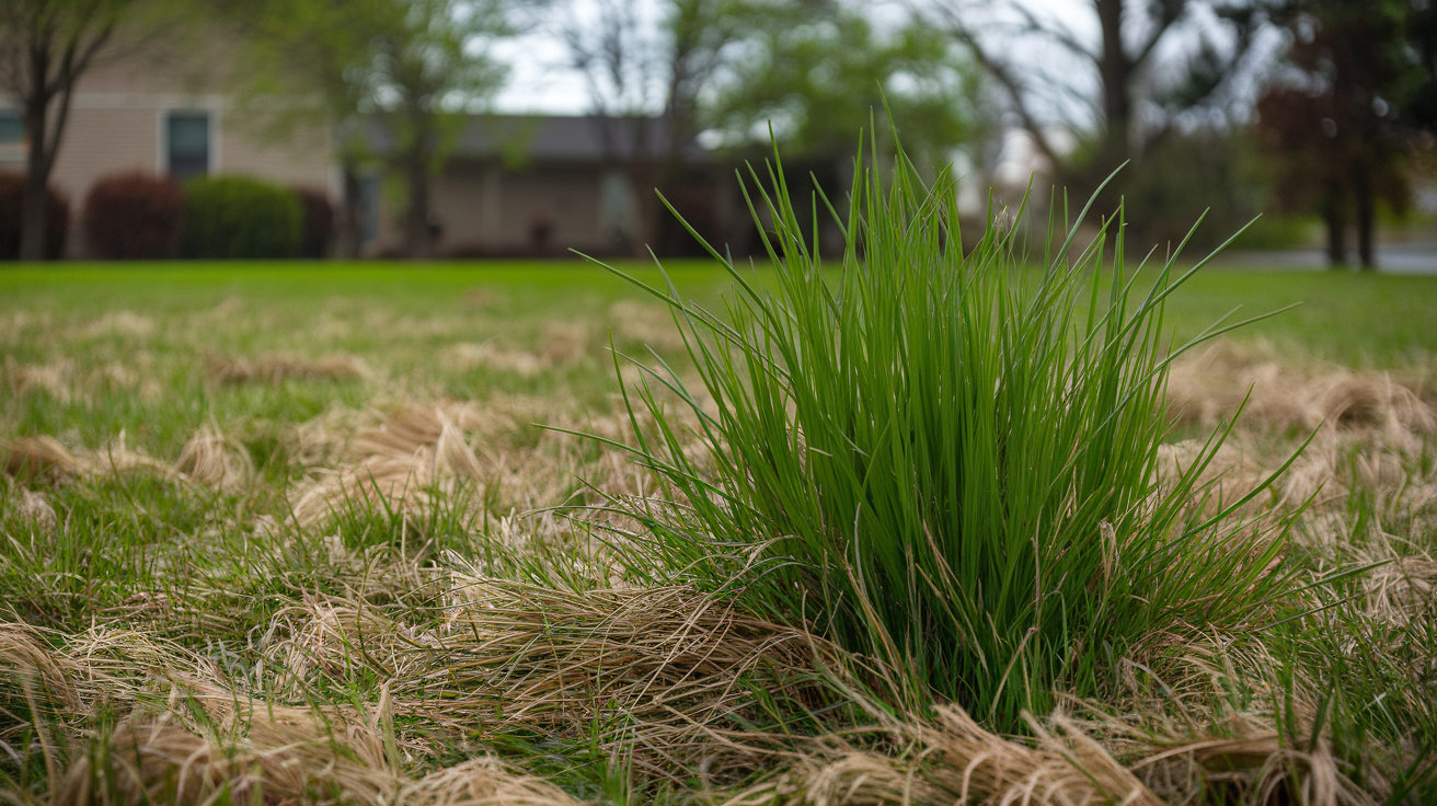 Bermuda grass in spring showing green-up