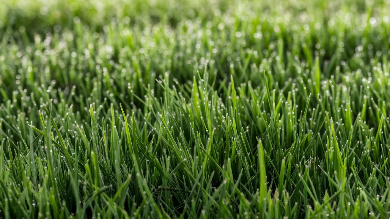 Kentucky bluegrass lawn in spring showing vibrant growth