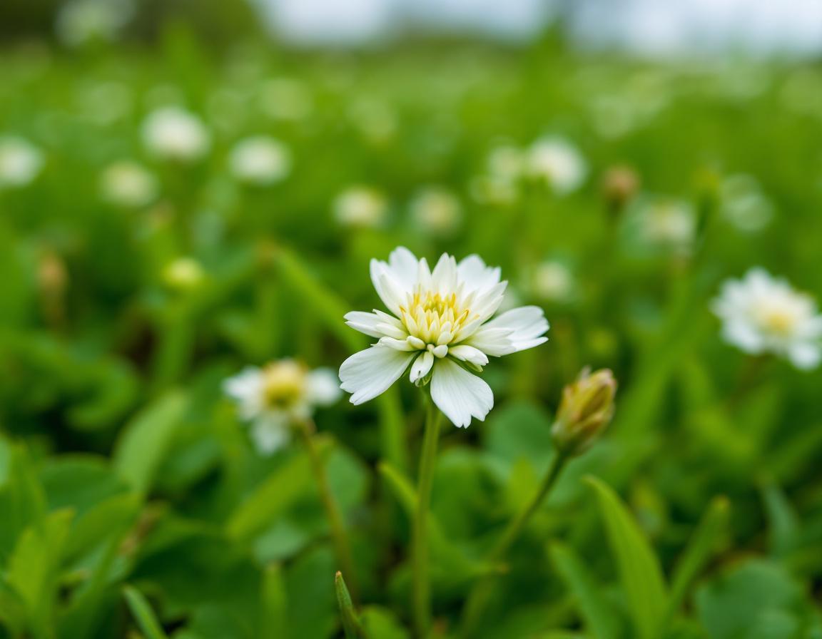 Close-up of white clover flower head
