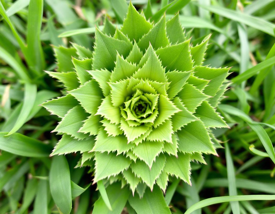 Dandelion rosette showing jagged tooth-like leaves