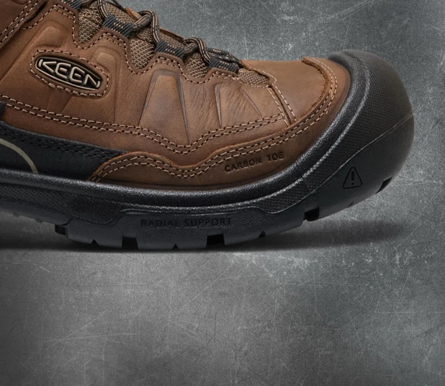 KEEN Utility Targhee IV Mid waterproof work boot in Magnet and Black, hero shot for the 2026 work-line lineup