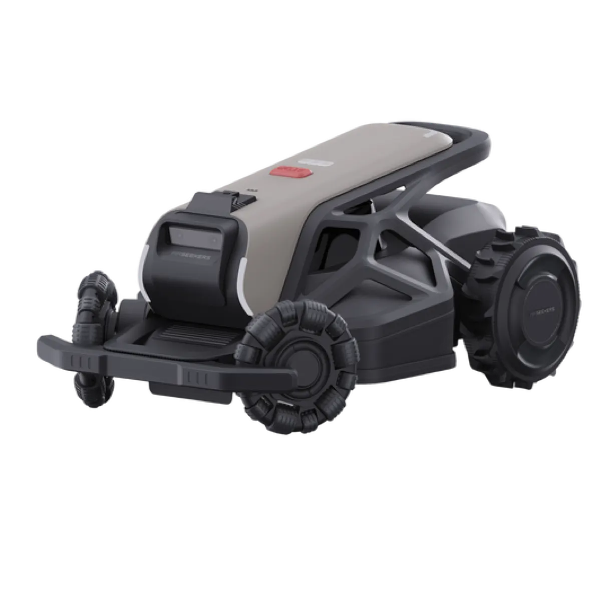 Airseekers Tron SE mowing a residential lawn
