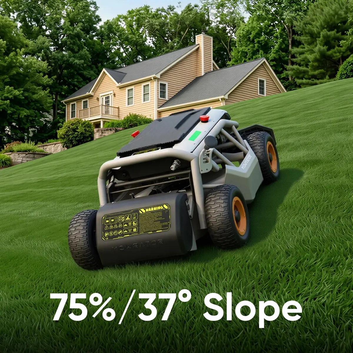 Mowrator S1 4WD on a 75% slope