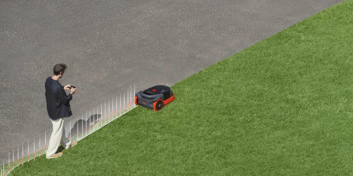 Segway Navimow X350 mowing a residential lawn