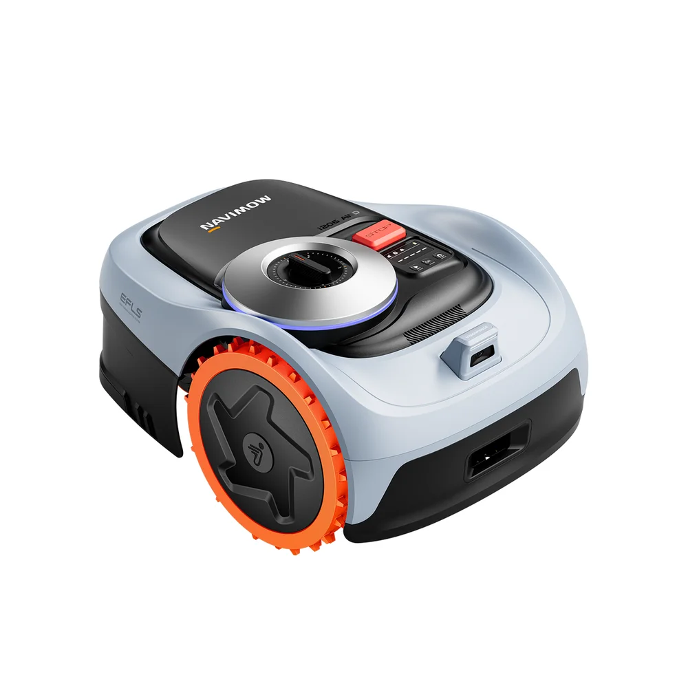 Segway Navimow i2 AWD robotic lawn mower with off-road drive wheels and EFLS navigation dome